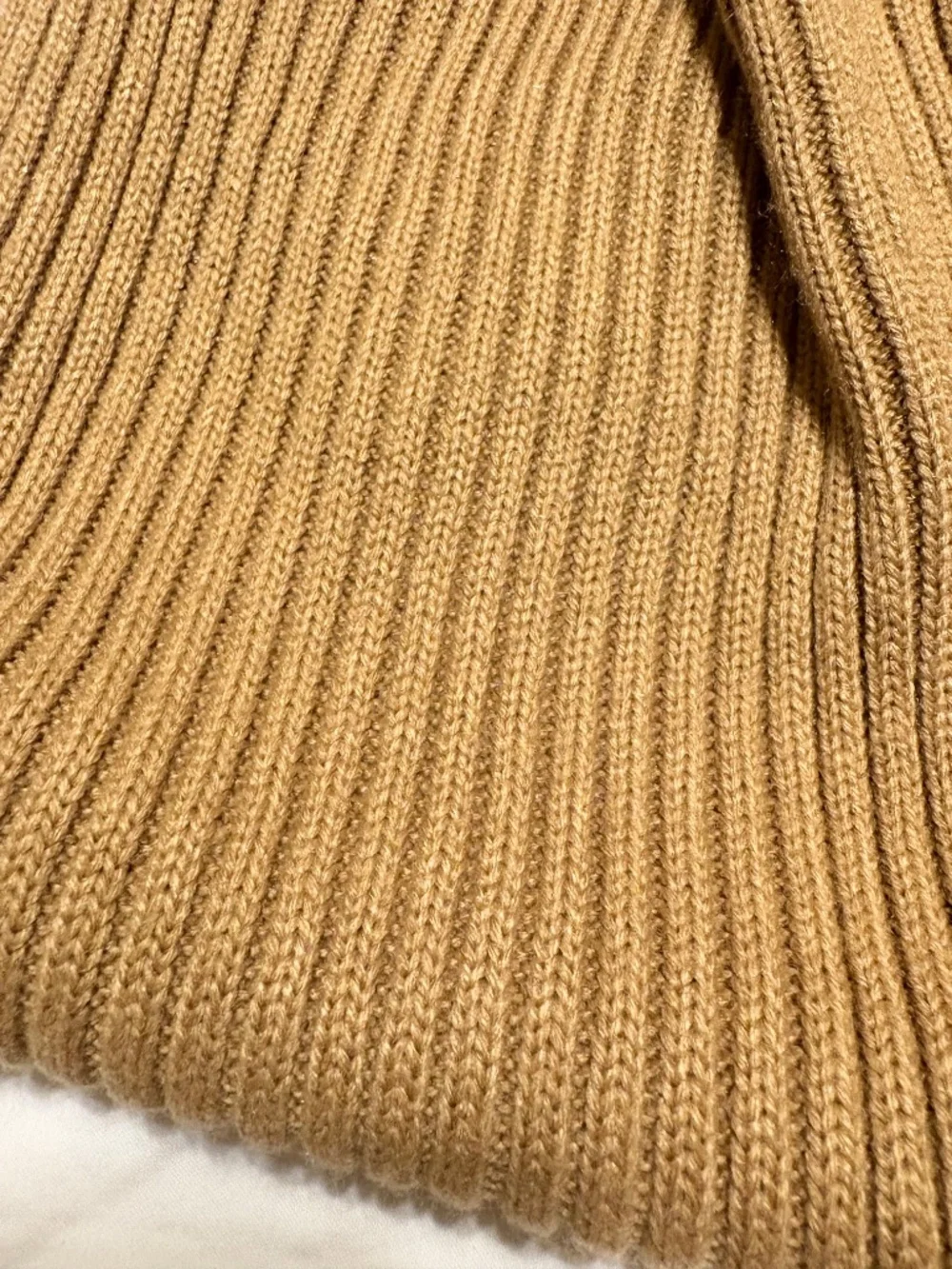 2004 Vintage Y2K Neiman Marcus Camel Heavyweight Ribbed Wool Scarf